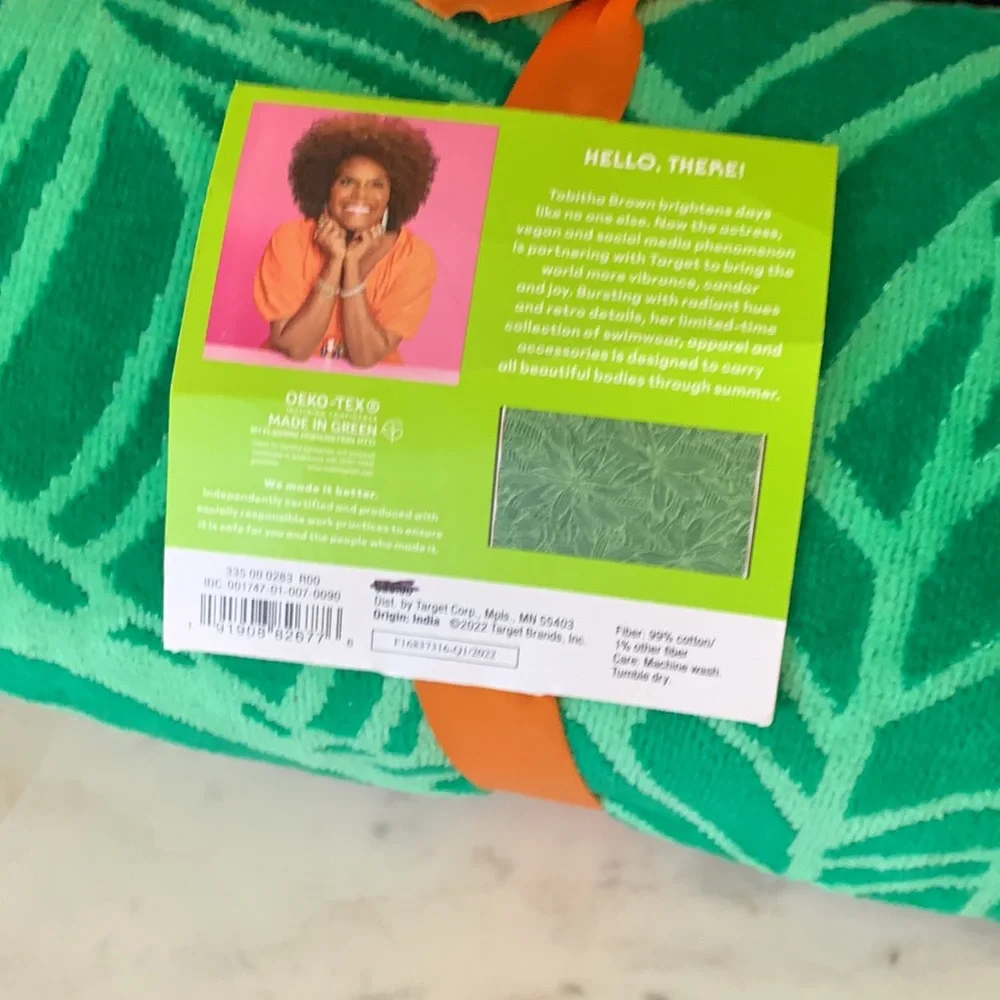 Tabitha Brown LIMITED EDITION Linear Floral Beach Towel